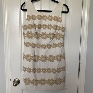 Lilly Pulitzer white and gold dress